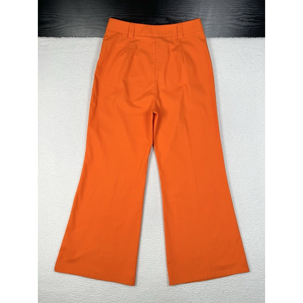 Commense Pleated Wide Leg Flare Linen Cotton Pants Orange - XL - 32x29 - Read - Picture 2 of 15